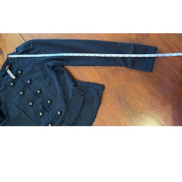 Eyeshadow Women Large Jacket Gold/Bronze Button Close Long Sleeve Military Gray - Picture 10 of 10